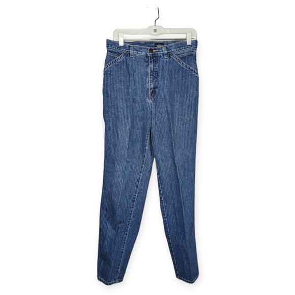 Vintage Dockers Straight Leg High Waist Blue Jeans Size 12 - Picture 1 of 15